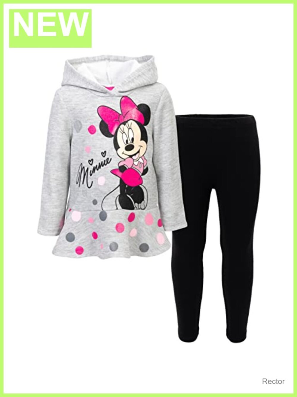 Girls 2-Piece Fleece Hoodie and Leggings Set Minnie Mouse Graphic